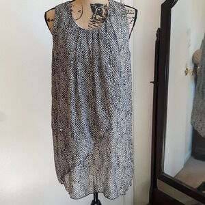 Hempel Dress Snake Print Chiffon w/Sequins Size L ** Bubble Hemline